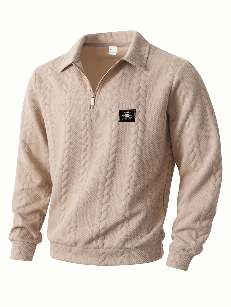 Men's Jacquard Sweatshirt - Khaki