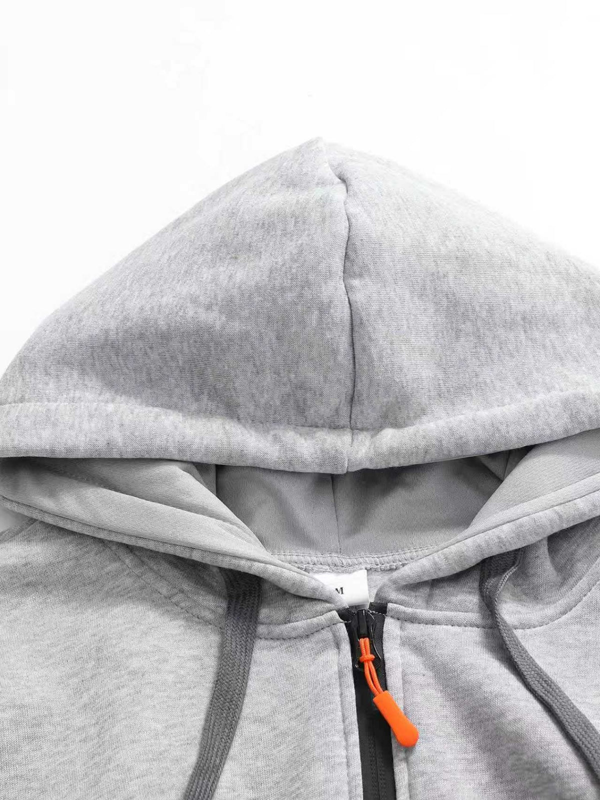 Men'S Athletic Casual Hooded Sweatshirt, Cargo Multi-Pocket Half-Zip Design Brushed K Letter Print Long Sleeve Hoodie - Light Grey