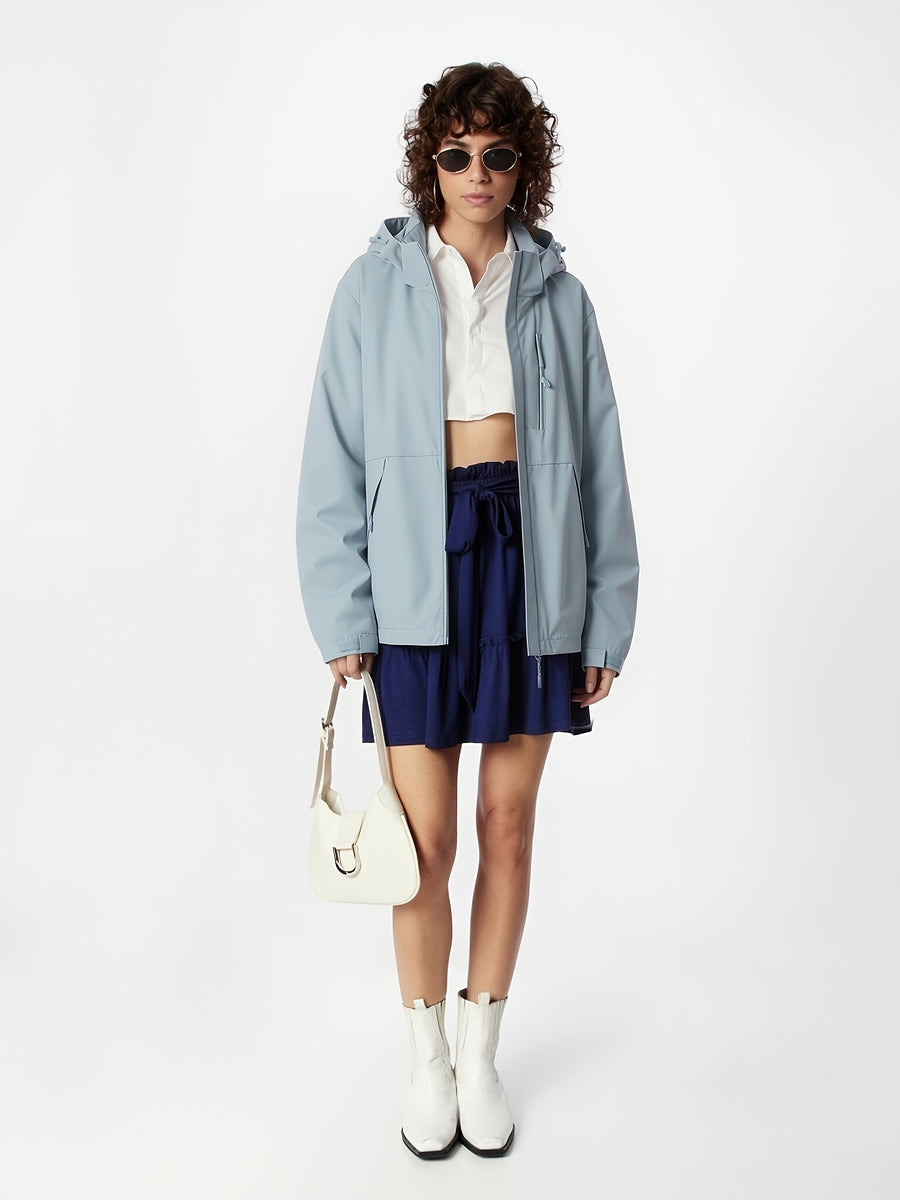 2026 Spring New Casual Hooded Jacket for Women - Light Cyan