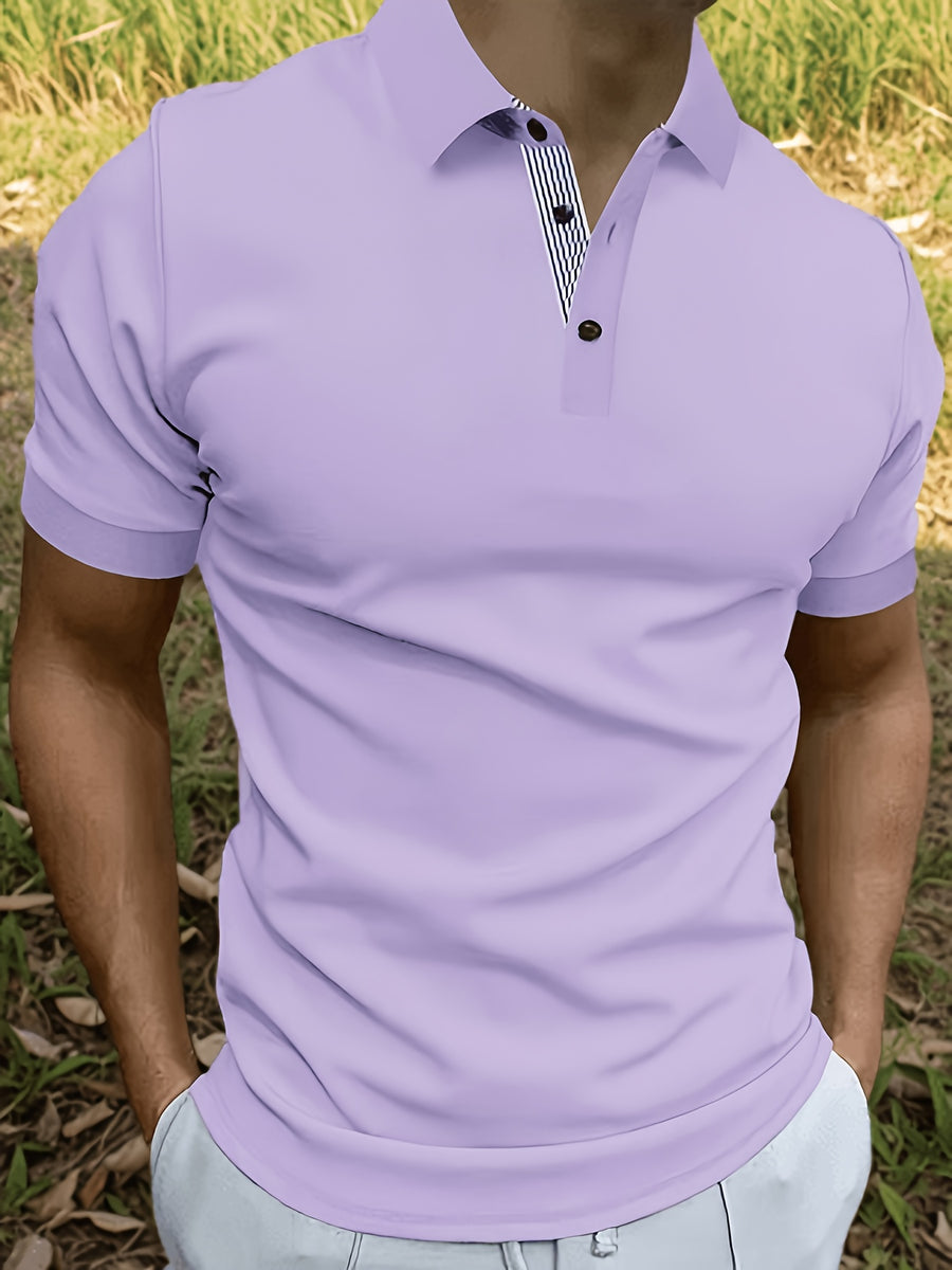 Josh Rose OBM Men's Fashion Versatile Business T-Shirt - Light Purple