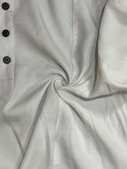 Men'S Henley Shirt | Casual Stand Collar, Slight Stretch Fabric, Button Detail, Solid Color, Regular Fit For Spring/Fall - White