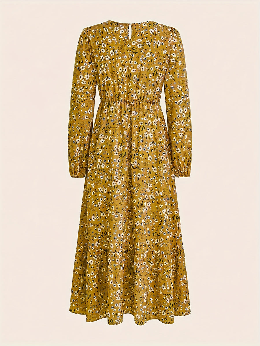 Fashionable Elegant Waist-Defining Casual Long Dress/Multi-Supply - Mixed colors