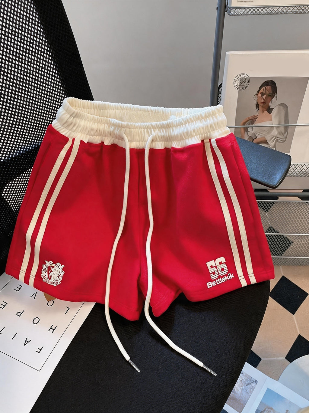 American Patchwork Fashion Trendy Summer New Casual Shorts - Red