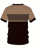 Men'S Retro Striped T-Shirt - Casual Fitness Sportswear Short Sleeve - Retro Casual Style | Modern Casual Design - Mixed colors