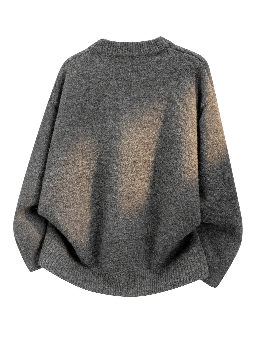 Du Jing Lan OBM 1pc Autumn/Winter New Arrival Men's Knitted Cardigan, Old Money Style Solid Color Single-Breasted Button Closure Crew Neck Open Front Knitted Cardigan, Men's Business Casual Fashion Open Front Knitted Cardigan Top - Dark Gray
