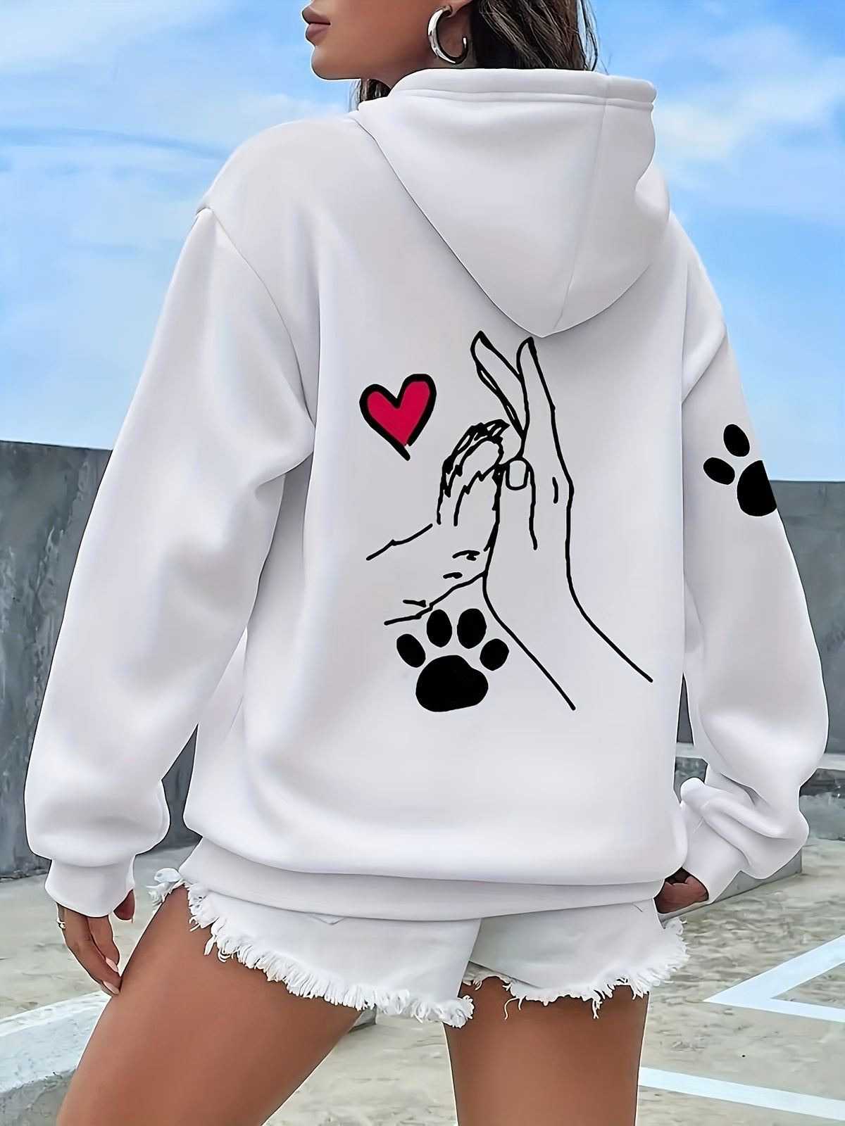 Women'S Fashion Hoodie - White