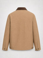 2026 American Retro Work Jacket Men'S Corduroy Lapel Sports Commuter Casual Outerwear Jacket - Khaki