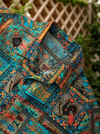 Men'S Ethnic Style Tribal Print Loose Casual Vacation Summer Short Sleeve Shirt - Multicolor