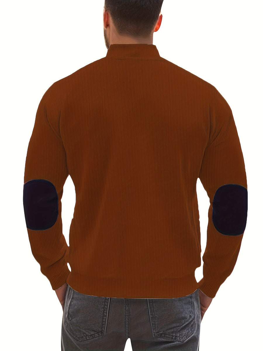 Men'S Casual Jacket, Stylish And Versatile, Spring And Autumn Windbreaker for Men, Featuring a Color-Block Design, Suitable for Dry Cleaning - Perfect for Everyday Wear And Outdoor Commuting - Light Brown-1