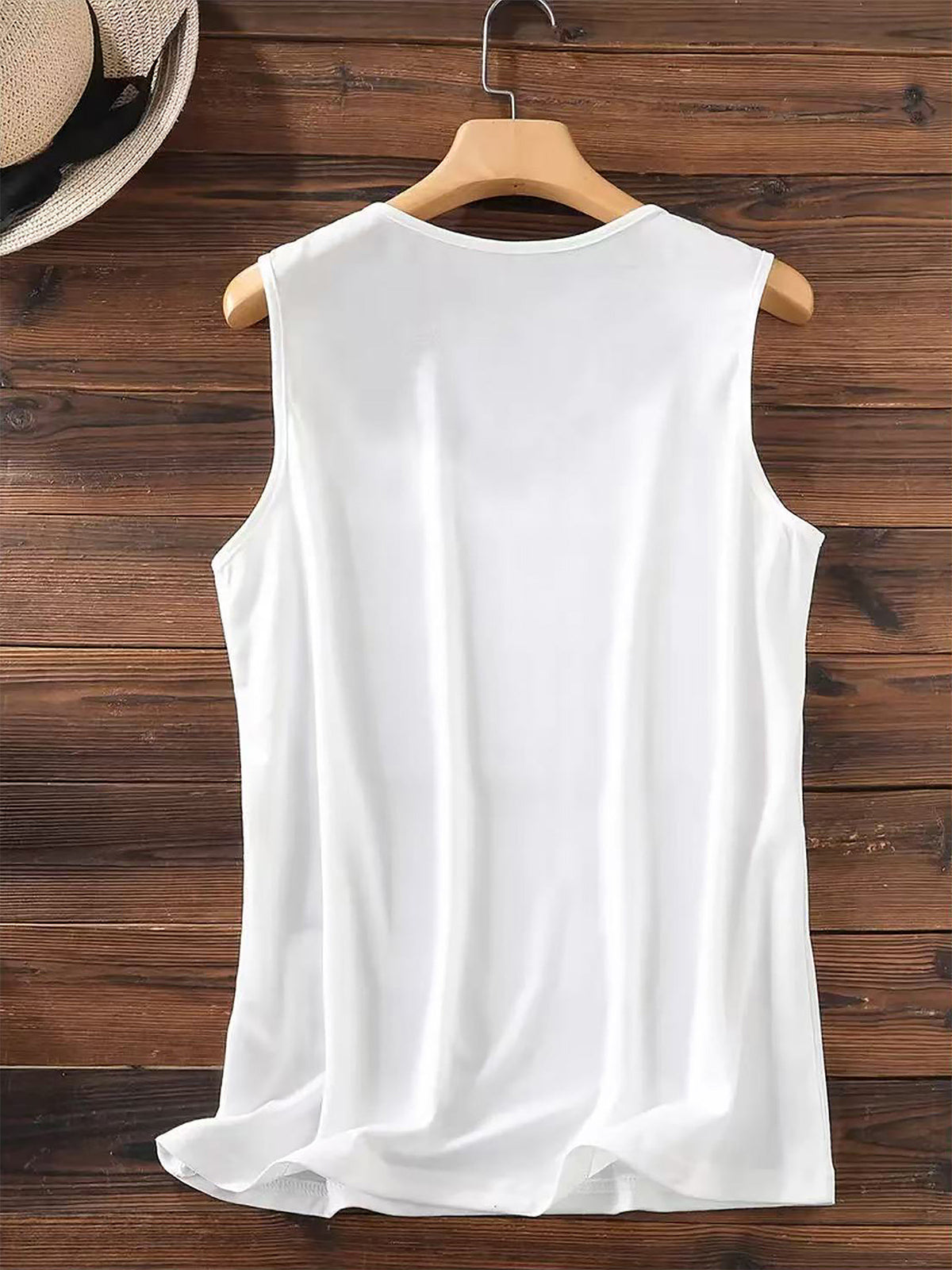 Graphic Print Tank Top, Sleeveless Casual Top for Summer & Spring, Women's Clothing - White