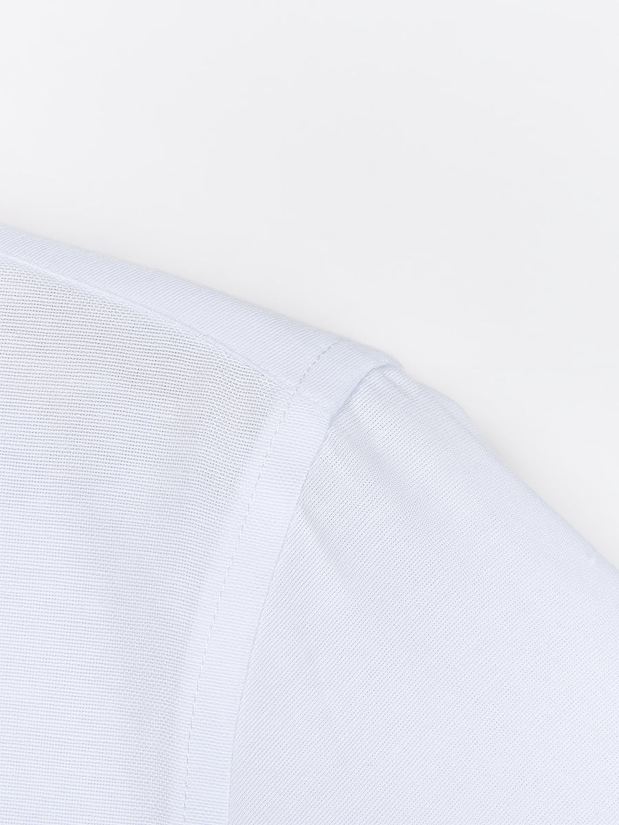 Men'S 60% Long Sleeve Solid Casual Sturdy Oxford Shirt - White