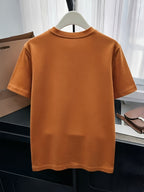 Summer Casual T-Shirt, Women'S Fashionable Round-Neck Printed Casual Short-Sleeve Top - Pumpkin Color