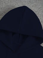 Chicago Back Print + Arm Graphic Design Men's Hooded Sweatshirt for Autumn/Winter, Casual Trendy Street Style Comfortable Fabric - Navy Color