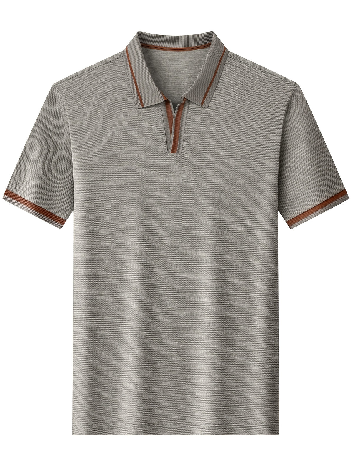 Men's Lapel Button- Polo Shirt, Summer Breathable T-Shirt, Men's Sport Top, Commuting Office / Weekend Casual / Golf, Tennis Top Dual-Wear T-Shirt - Gray Green