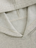 1pc Fashionable Women'S Spring Autumn Fleece Oversized Hooded Sweatshirt - Korean Niche Easy Age-Reducing Versatile Casual Trendy Preppy Style Letter Pattern Printed Top - White Flower Grey