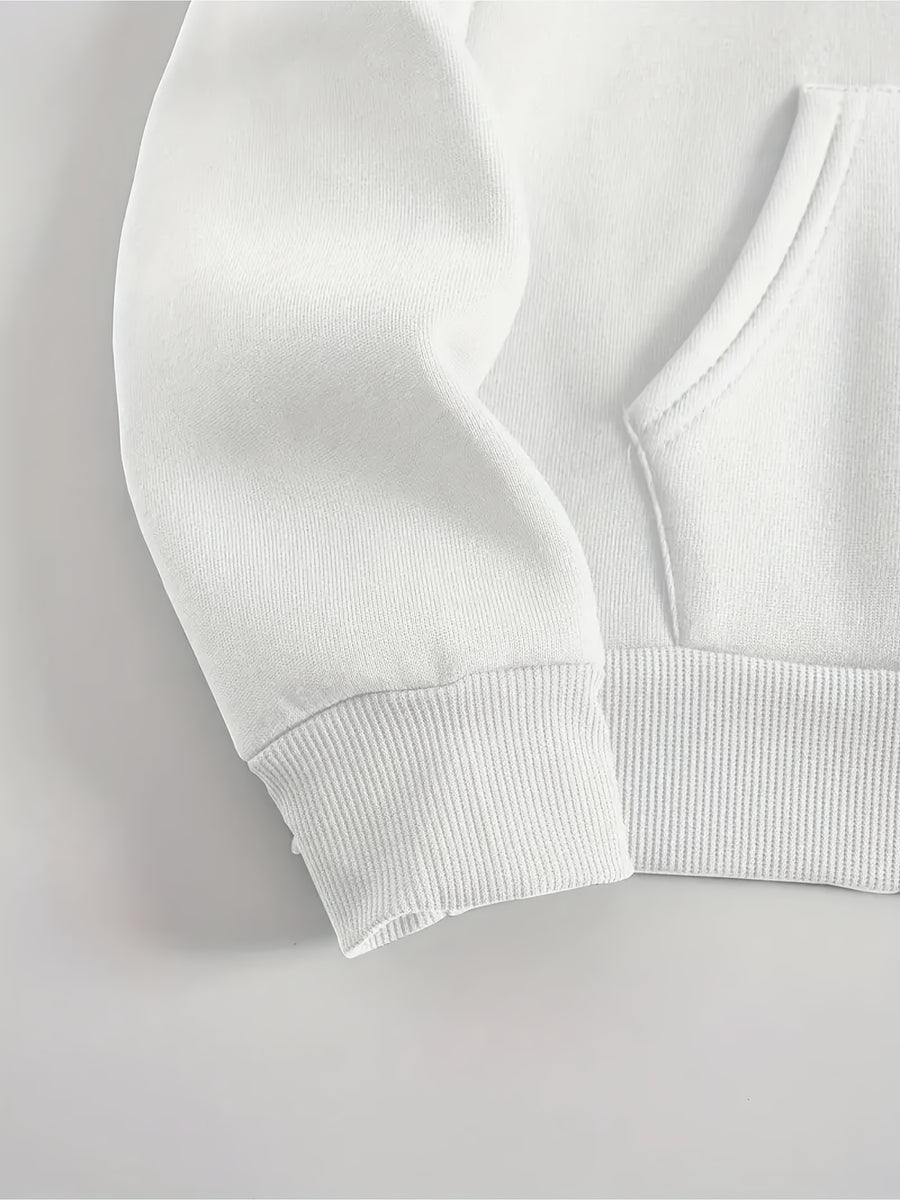 ETHIOPIA Lettering And Ethiopian Flag Pattern Autumn Winter Fashion Fleece Hooded Sweatshirt Women'S Printed Casual Elegant Women'S Clothing Cute Top - White