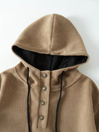 New Men's Autumn/Winter Casual Fashion Hooded Sweatshirt, Heavyweight Thickened Hooded Sporty Trendy Sweatshirt Jacket, for Daily Outings, Holiday Gifts, Great for Gifting to Family and Friends - Khaki