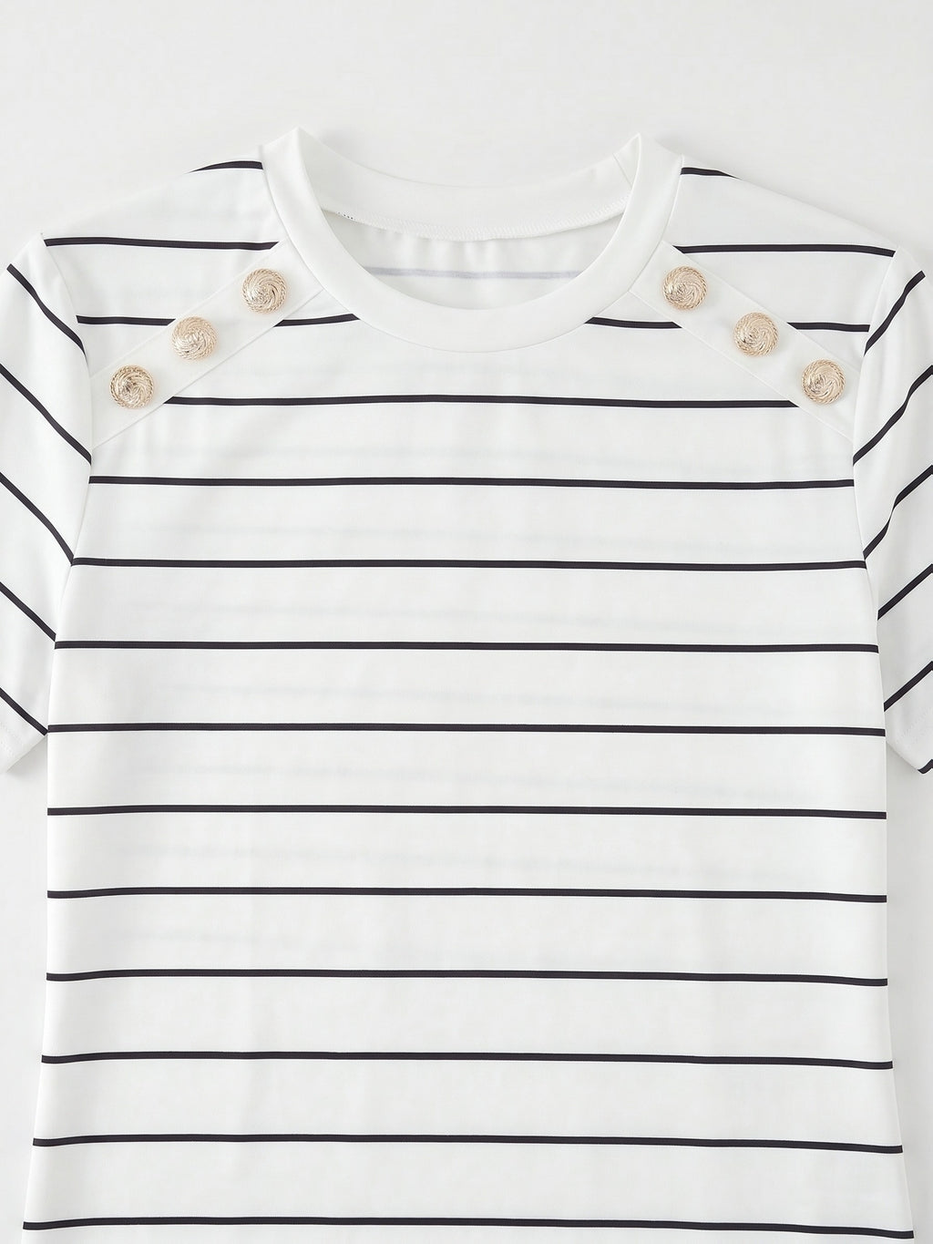Striped Color-Block Button-Up Top ZLLZ - White