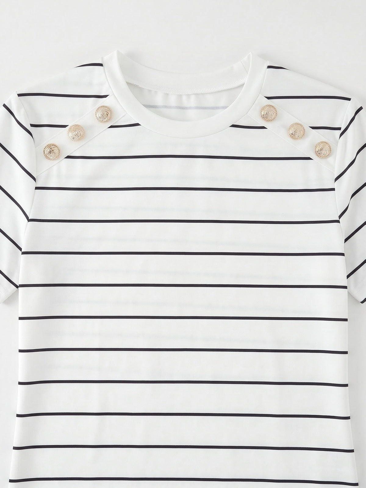 Striped Color-Block Button-Up Top ZLLZ - White