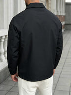 [Villa Le Water OBM] Autumn Men'S Badge Embroidered Shield Blazer, Suitable for Work, Outdoor Wear - Black