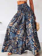 Women's Bohemian Print Pleated Waist Skort - Mixed colors