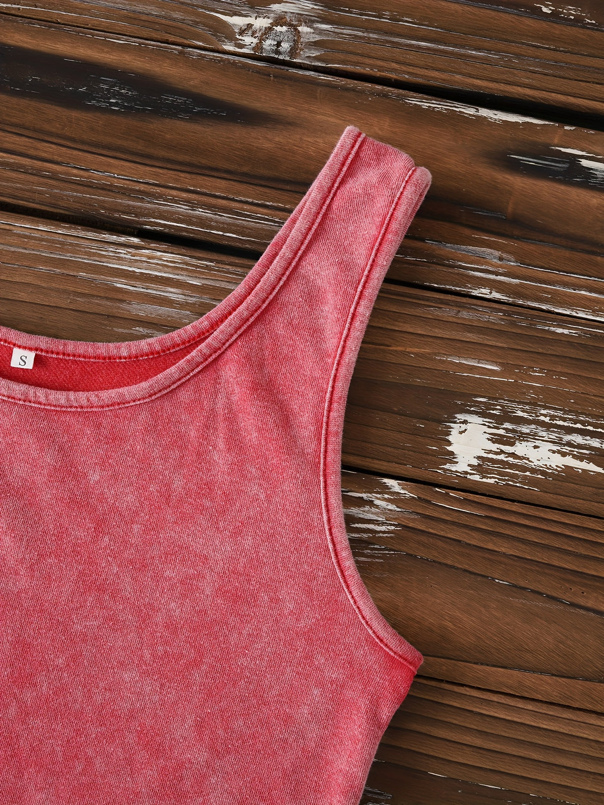Ladies' Fashion Trend Fried Snowflake Washed - Angel Creative Pattern Printed Sleeveless Vest - Red