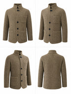 Early Autumn British Vintage Gentleman Style Men's Sweater Cardigan Coat, Suitable for Commuting, Daily Outings, and Parties - Khaki