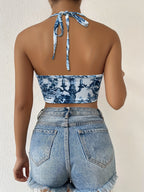 Floral Print Drop-Shoulder Cami Top - Mixed colors