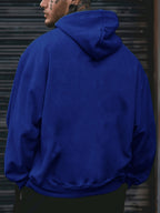 Solid Color Men'S Athletic Hooded Sweatshirt - Regular Fit with Front Kangaroo Pocket, Machine Washable, Casual And Sporty Style, Comfortable for Daily Wear - Casual Long Sleeve with Hood - Blue