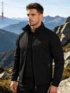 2026 New Men's Outdoor Men's Mountaineering Windproof Sports Jacket, Light and Comfortable High Quality Blazers, Fashion and Personality BOSTON Letter Elements Design, Suitable for Spring and Autumn Wear, Outdoor Sports Must Be. - Black