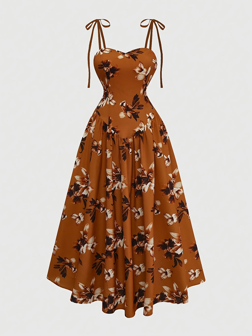 Elegant Sleeveless Dress, Perfect for Vacation Beaches, Streets, and Other Occasions, New Spring/summer Style - Light Brown-1