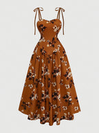 Elegant Sleeveless Dress, Perfect for Vacation Beaches, Streets, and Other Occasions, New Spring/summer Style - Light Brown-1