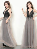 Party Low-Cut Sexy Evening Dress Work Dress Dress Long Dress Banquet Dress Dress Adult Ceremony Host Dress - Black