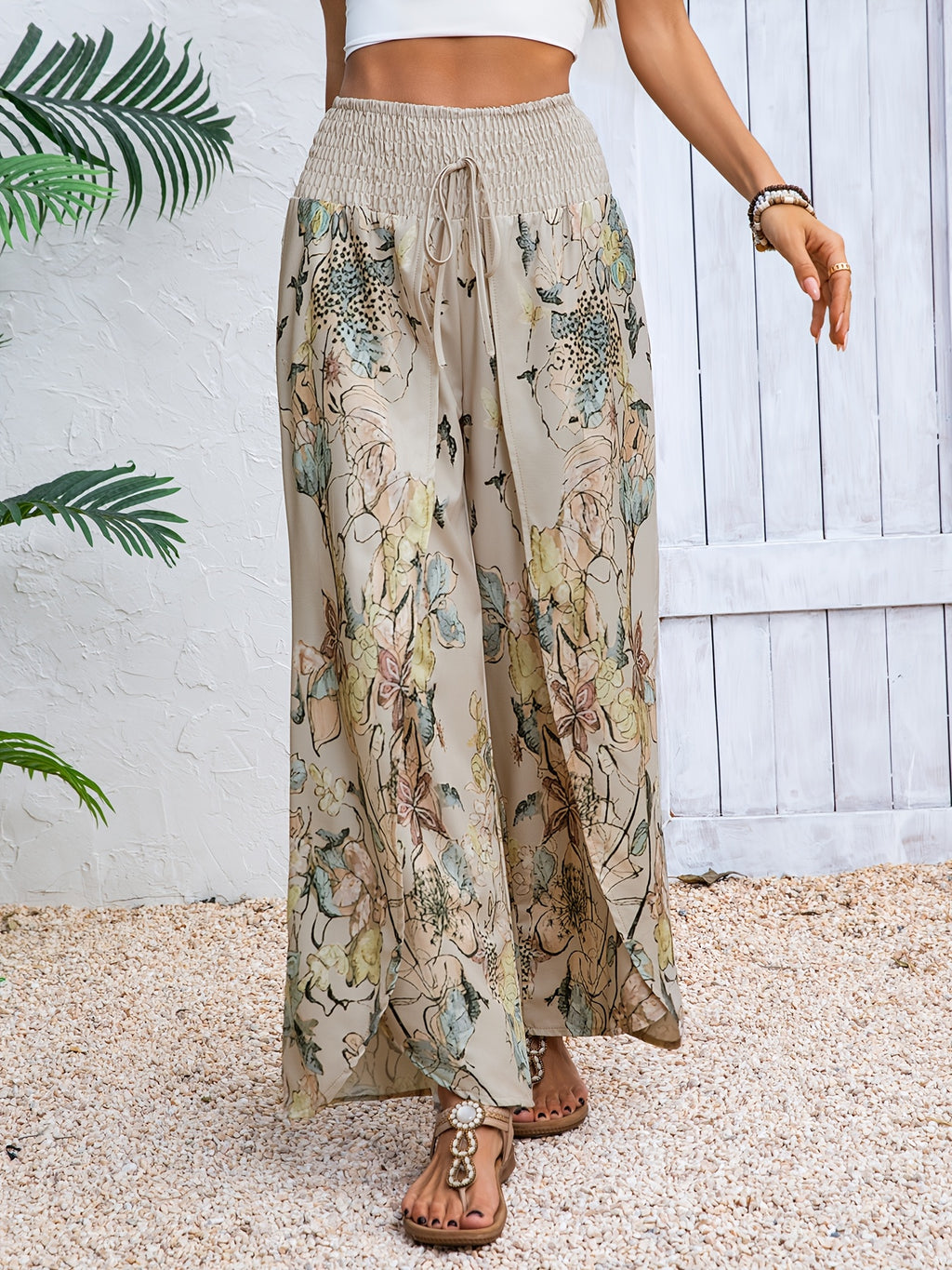New Stylish and Versatile Wide-Leg Pants, Casual and Elegant Vacation Beach Trousers for Women, Loose-Fit Long Pants - Mixed colors