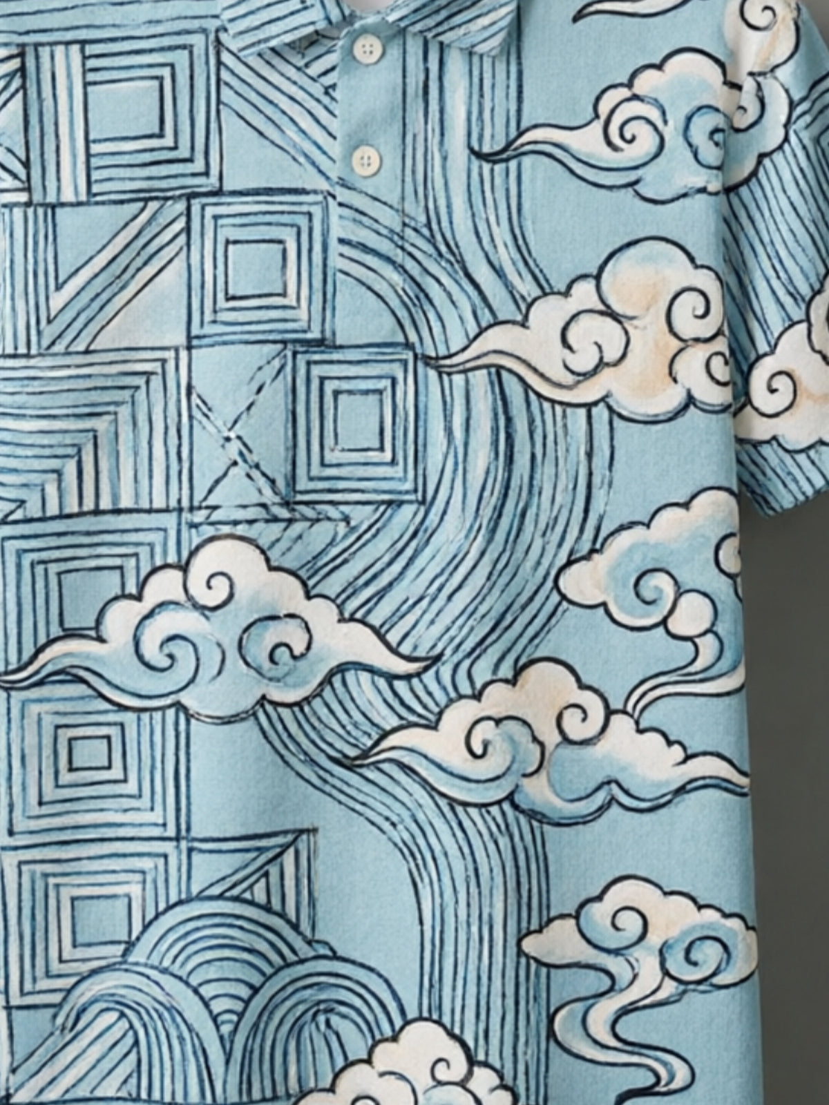 Digital Print - New Short Sleeve Polo Collar Men'S Digital Print All-Over Design Cool Summer Men'S Top [Print Design-Not Textured] - Mixed Color B
