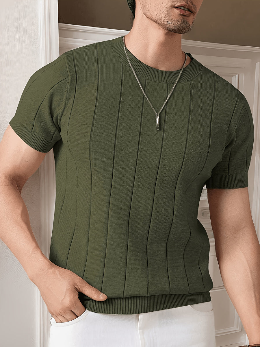 Men's Solid Rib-knit Top - fern green