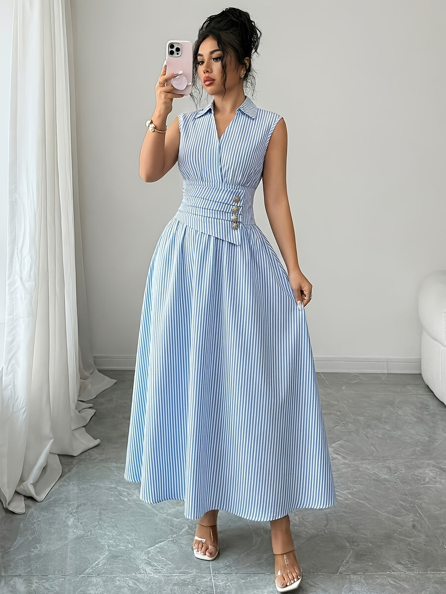 Women'S Elegant Casual Dress - Blue
