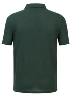 Thin and Breathable Men's Business Polo Shirt, Short Sleeve, Golf Sport, Simple Solid Color Design, Durable and Versatile for Daily Casual Wear, Men's Summer Short Sleeve - Dark Green
