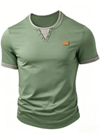Men's Spring/Summer New Arrival Solid Color 2-in-1 Look Short Sleeve T-Shirt, Suitable for Golf, Business Casual, and Daily Wear. The Fabric Is Soft, Comfortable, and Machine Washable. A Stylish and Versatile Top for Commuting, Also Makes a Great - Green