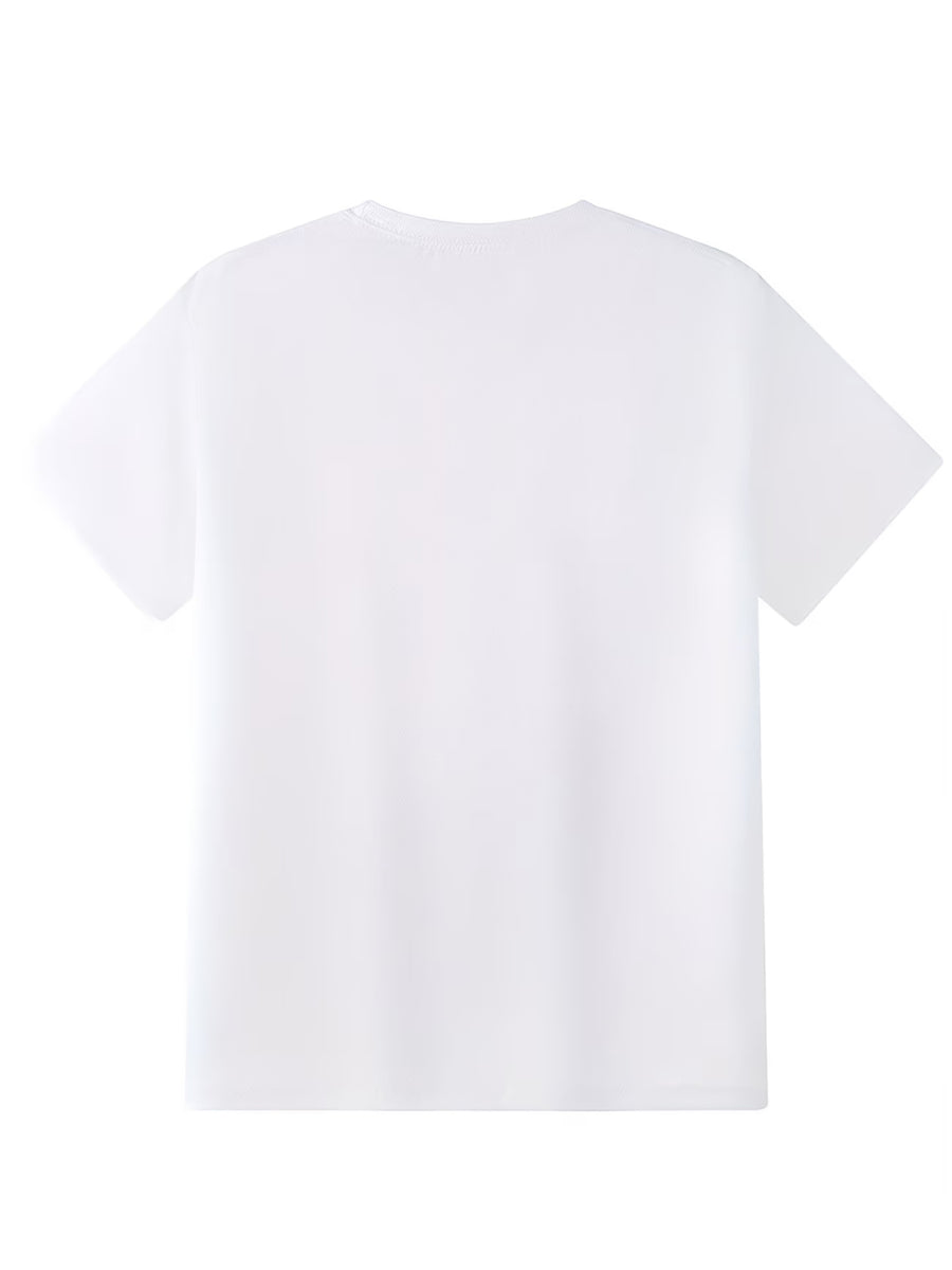 Men's Fashion Round Neck Trendy Street Style Graphic T-Shirt - Graphic Print - Adult Men's Holiday Gift - Suitable as a Gift for Adult Men - Casual Wear - Stylish and Comfortable Fabric - White