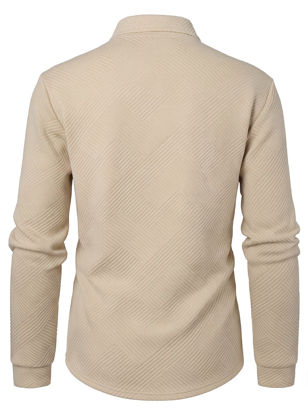 Pring/Autumn New Men's POIO Shirt Fashionable And Atmospheric Casual Knit Jacquard T-Shirt Men's Clothing - Apricot