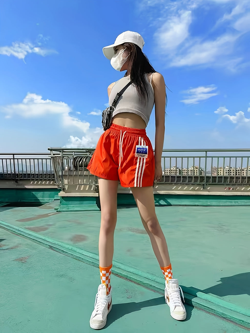 Cat Ear Direction Women'S Fashion Street Cool Women'S Casual Shorts - Orange
