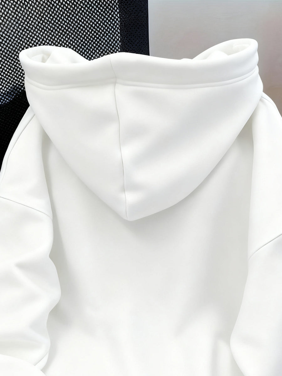 Women'S Fashion Classic Cute Bowknot Pattern Print Autumn/Winter Warm Lined Sweatshirt Hoodie Women'S Everyday Wear Top Kangaroo Pocket - White