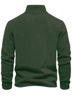Men's Half-Zip Pullover Top, 5pcs, Soft and Skin-Friendly, Versatile for Daily Casual and Sportswear - Mint Green + Dark Green + Sky Blue + Dark Red + Black