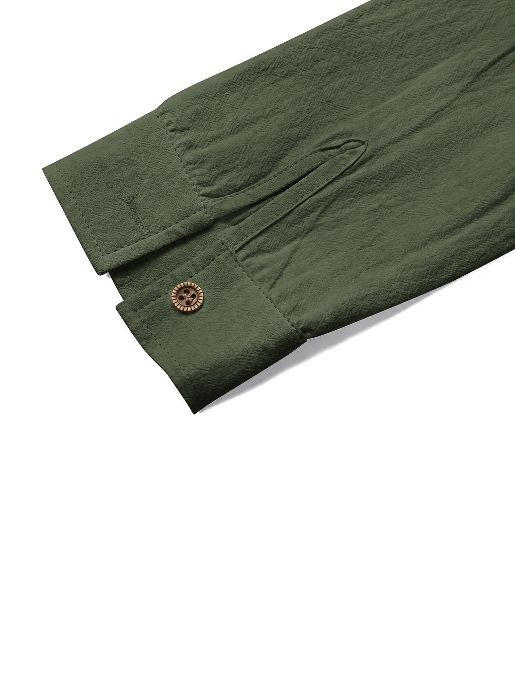 Men's Linen Pullover Shirt - Retro Vertical Pleat Collar & Round Neck, Loose Fit Long Sleeve Suitable for Daily Wear, Travel, Beach Outfits, Spring Summer Fall Casual Top, Machine Washable Solid Color Shirt - Green