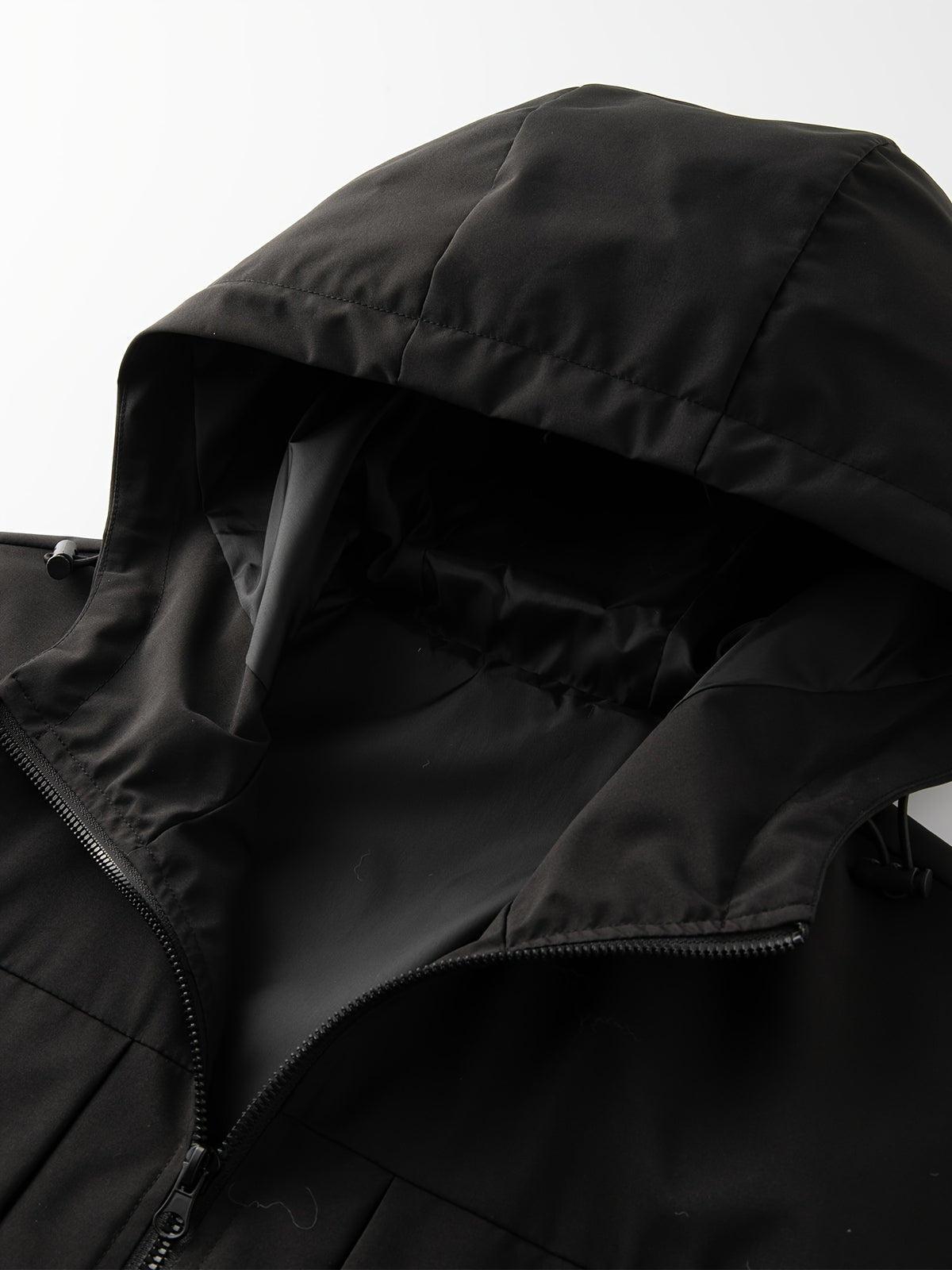 Men'S Solid Color Hooded Jacket | Solid Multi-Functional Style Lightweight Trench Coat, Suitable for Spring And Autumn, for Daily Commute And Street Style; Universal Fit, Regular Fit. -5639 - Black