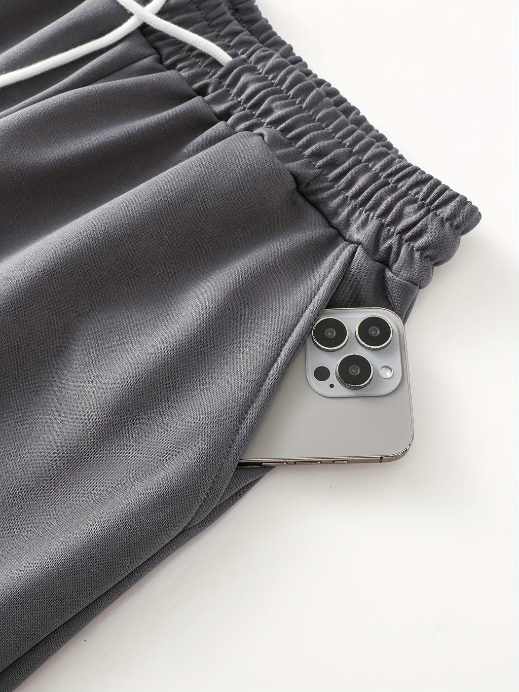 Women's 2pcs Casual Joggers with Drawstring Waist - Comfortable, Loose Fit Sweatpants with Pockets, Solid Color, Ladies Jogging Suits - Dark Gray + Light Gray