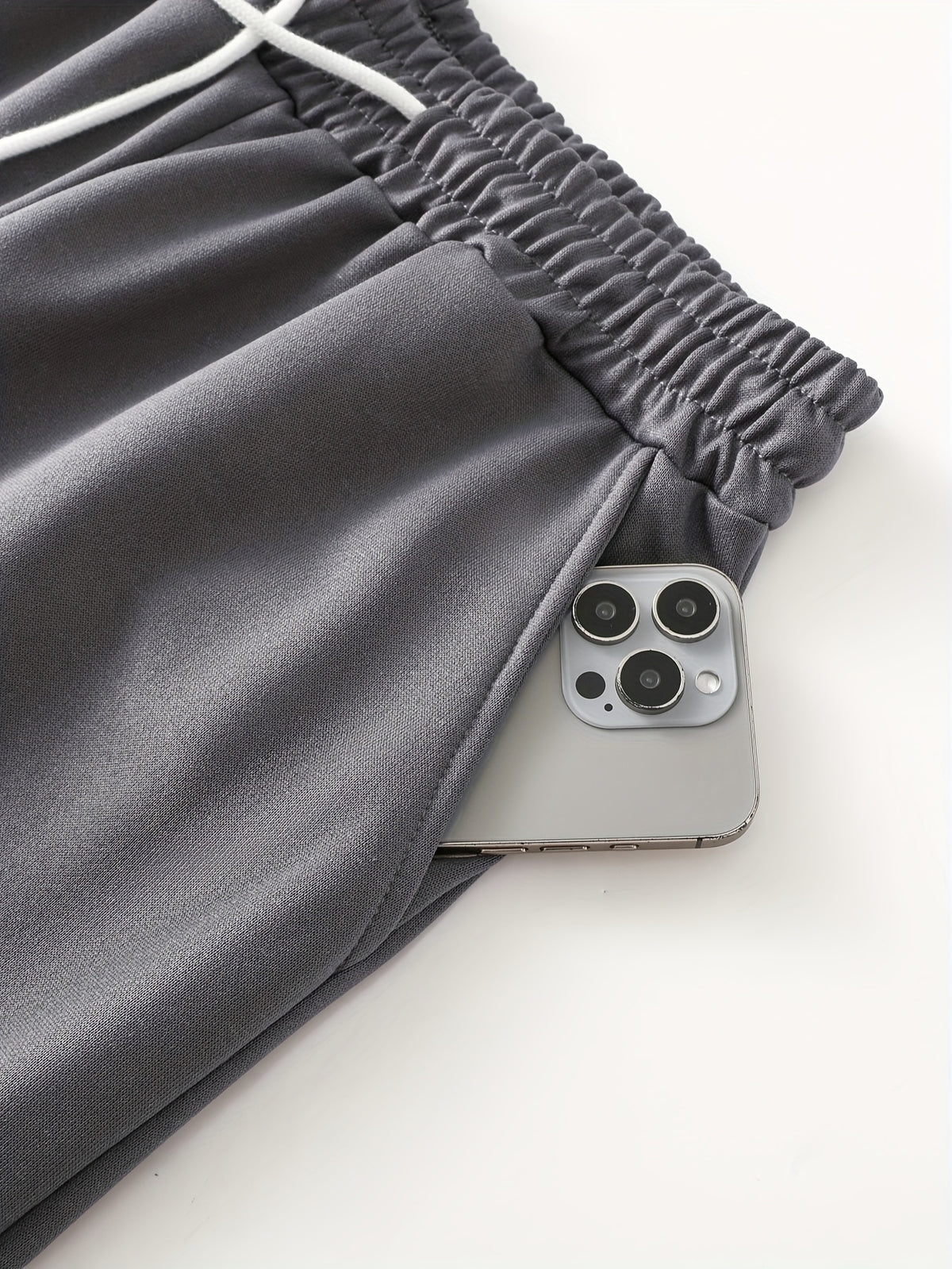 Women's 2pcs Casual Joggers with Drawstring Waist - Comfortable, Loose Fit Sweatpants with Pockets, Solid Color, Ladies Jogging Suits - Dark Gray + Light Gray