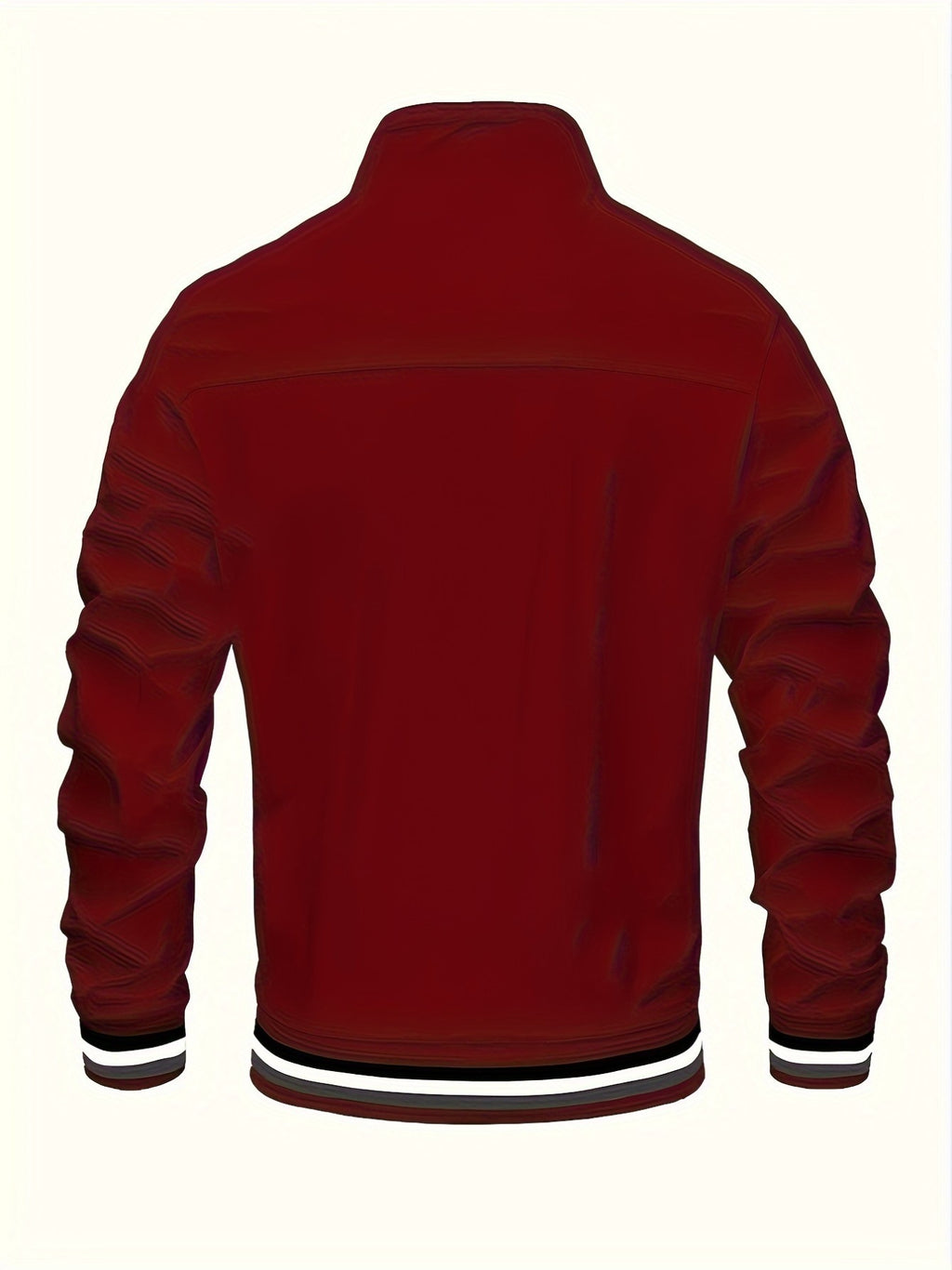 Lightweight Windproof Casual Coat with a Vintage Baseball Collar for Men, Inspired by Brooklyn, New York - Burgundy