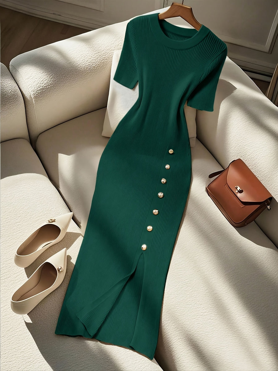 Elegant Long Dress Year-End Party Dress New Year'S Eve Dress Holiday Dress New Year'S Eve Dress Winter Dress Dress Red Dress New Year'S Dress Evening Dress - Dark Green